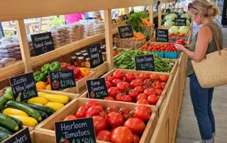 Image of woman at vegetable stand